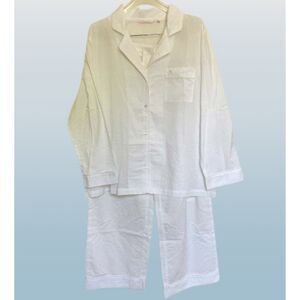 Victoria Secret White Pajama Set w/ White Polka Dots